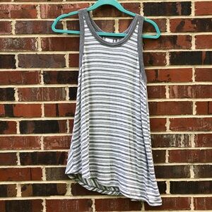 Cabi | Grey Striped Asymmetrical Tank Size Small